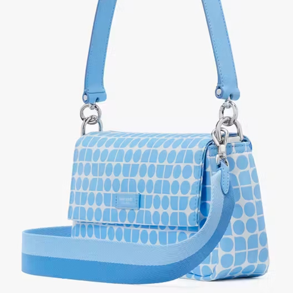 Kate Spade Noel Jacquard Convertible Crossbody Canvas XBody Shoulder 
Astral Blu